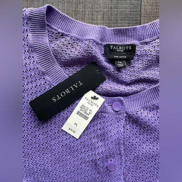 NWT Talbots purple cardigan size PL - Picture 2 of 7